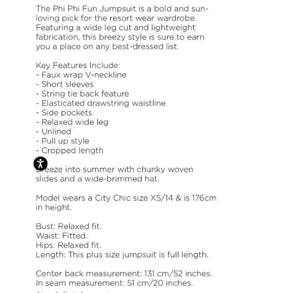 City Chic New Wide Leg Jumpsuit Cropped Tropical Print Plus Size Phi Phi Fun - Picture 14 of 14